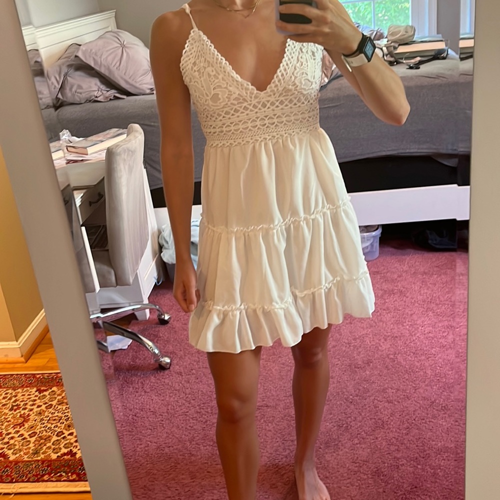 White sundress with tie in the back